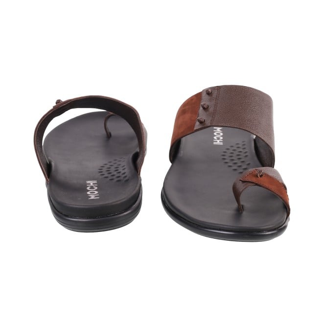 Mochi Men Brown Casual Slippers (SKU: 16-158L-12-46)