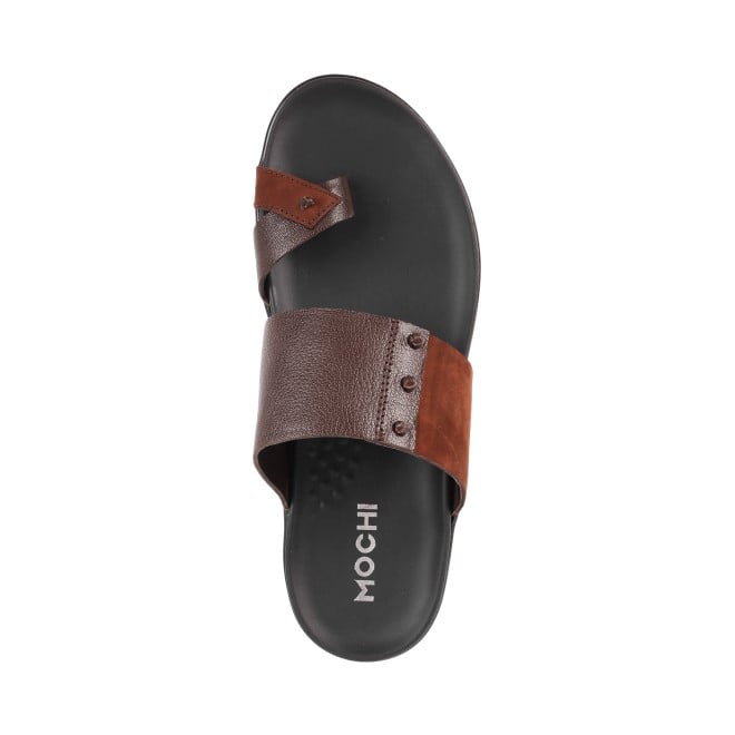 Mochi Men Brown Casual Slippers (SKU: 16-158L-12-46)