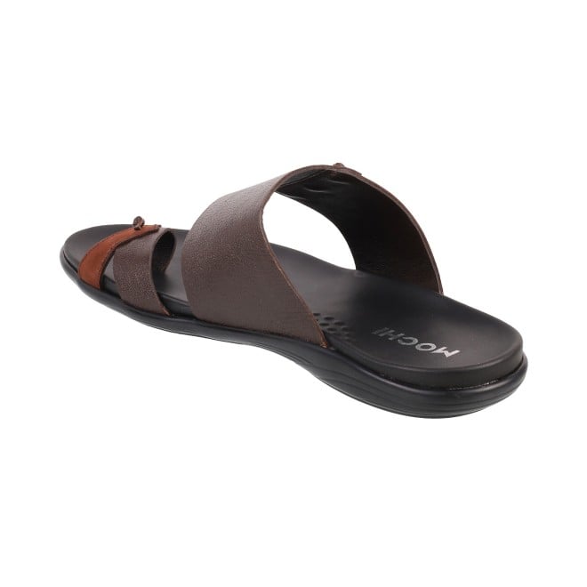 Mochi Men Brown Casual Slippers (SKU: 16-158L-12-46)