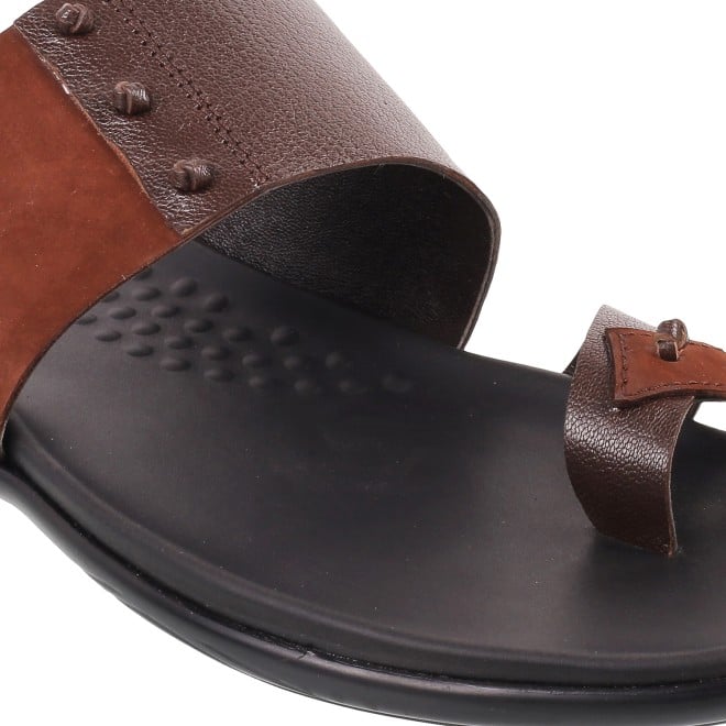 Mochi Men Brown Casual Slippers (SKU: 16-158L-12-46)