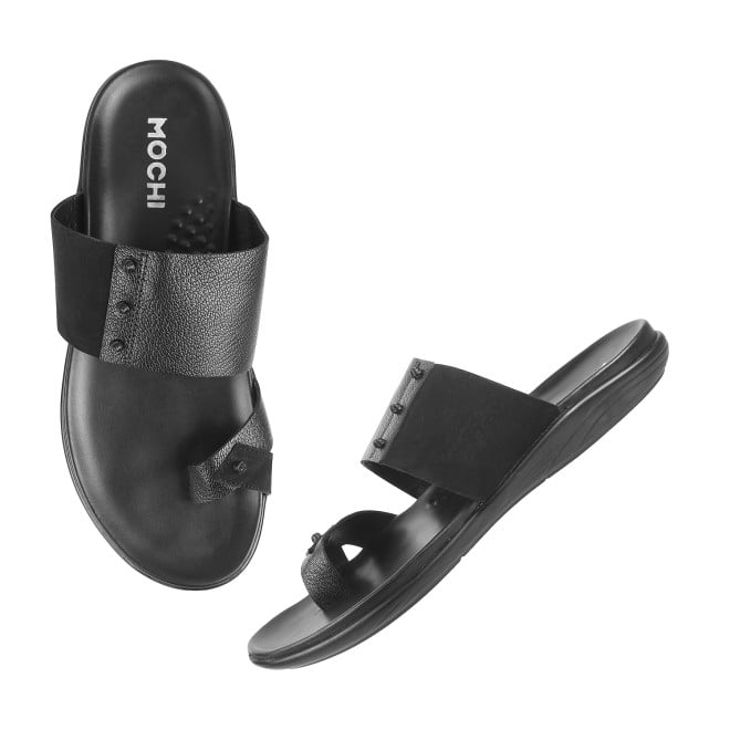Mochi Men Black Casual Slippers (SKU: 16-158L-11-46)