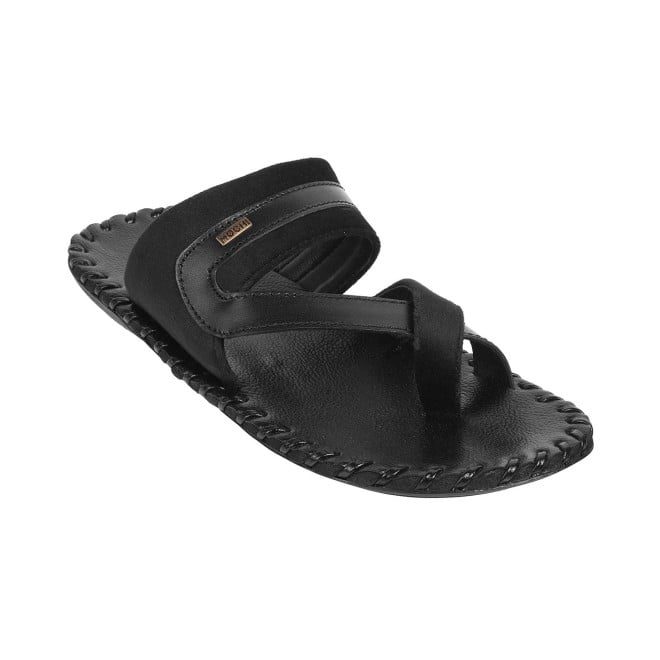 Mochi Men Black Casual Slippers