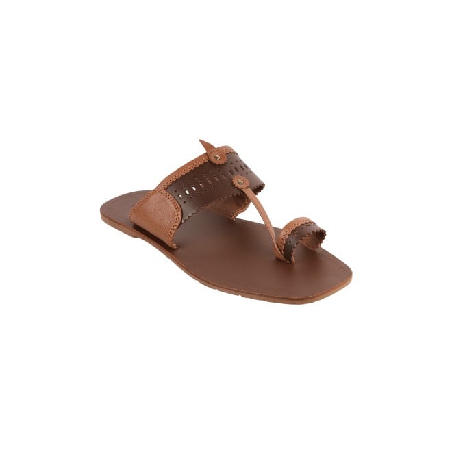 Mochi Men Tan Ethnic Kolhapuris (SKU: 16-333-23-40)