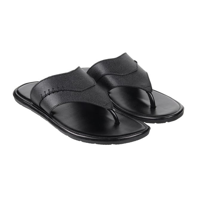 Mochi Men Black Casual Slippers