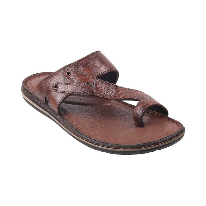 Mochi Men Brown Casual Slippers