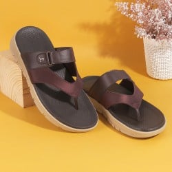 Men Brown Casual Slippers