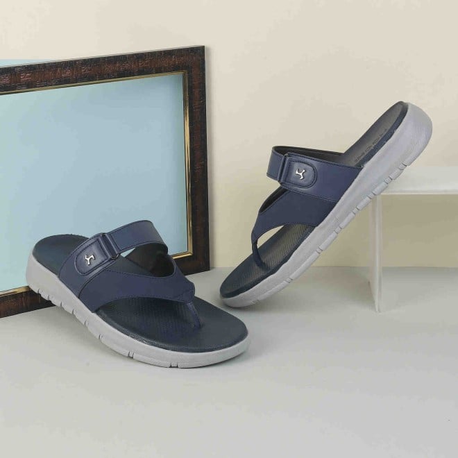 Mochi Men Blue Casual Slippers & Flip Flops