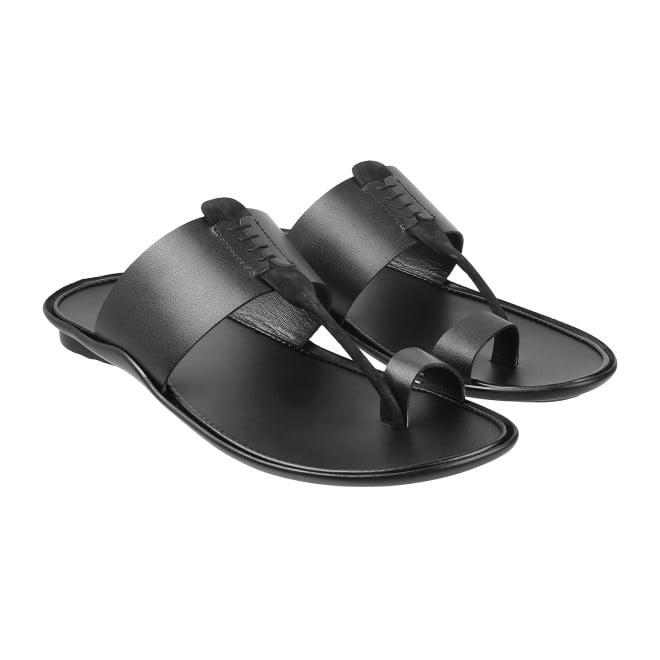 Mochi Men Black Ethnic Slippers