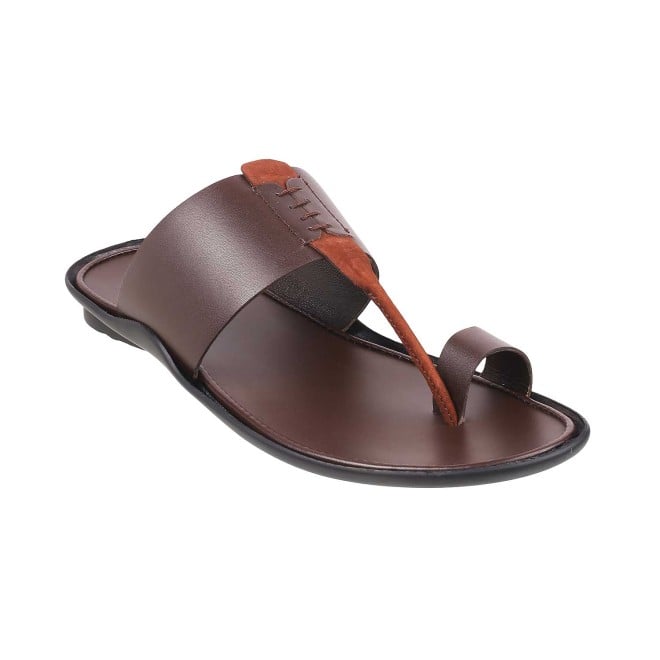 Mochi Brown Ethnic Slippers