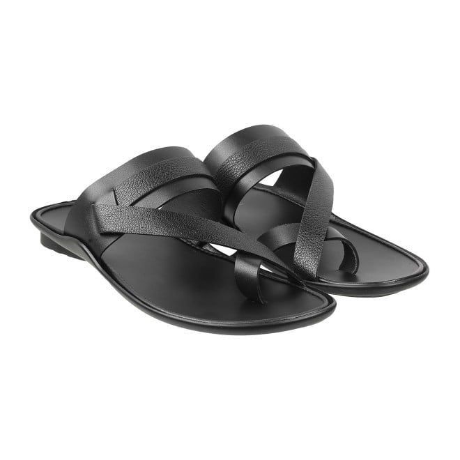 Mochi Men Black Casual Slippers