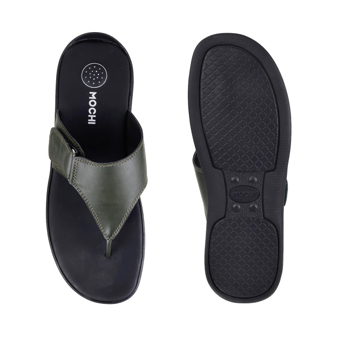 Mochi Men Olive Casual Thong (SKU: 16-6393L-49-46)