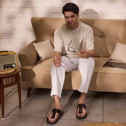 Men Black Casual Slippers