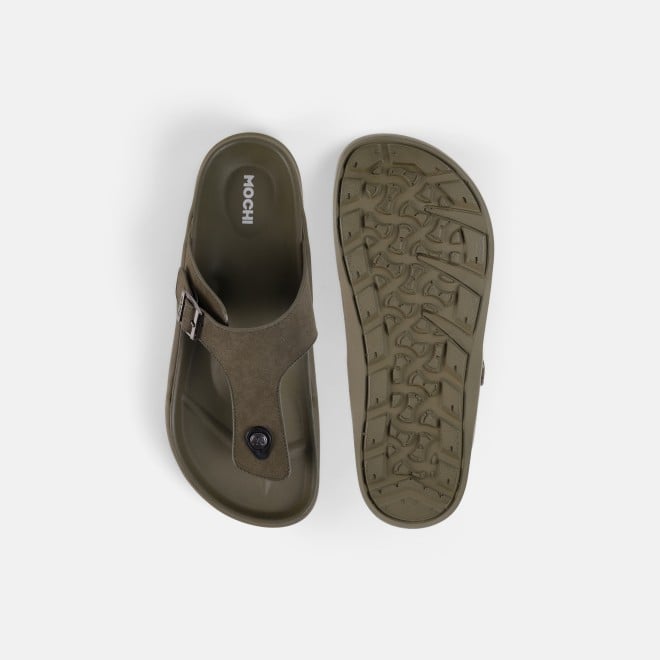 Mochi Men Green Casual Slippers (SKU: 16-753-21-40)