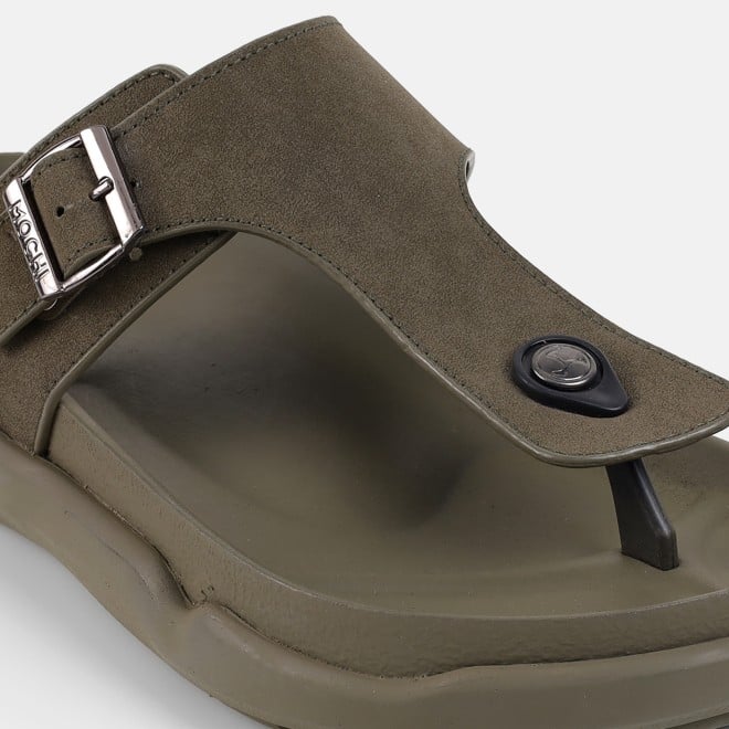 Mochi Men Green Casual Slippers (SKU: 16-753-21-40)