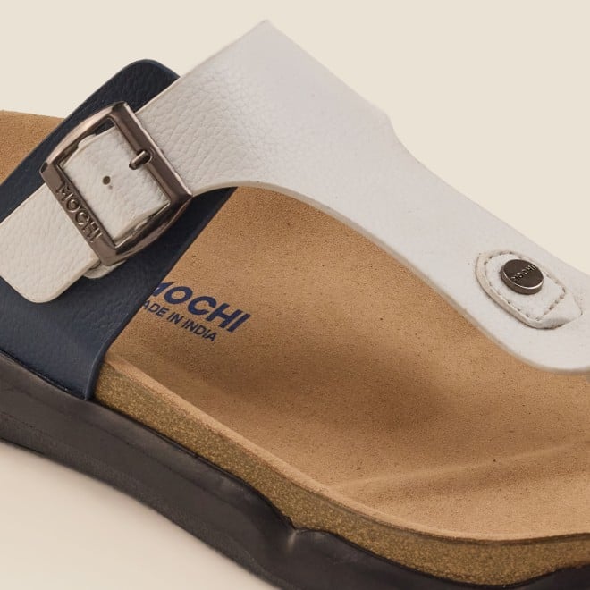 Mochi Men White-Blue Casual Slippers (SKU: 16-753-56-40)