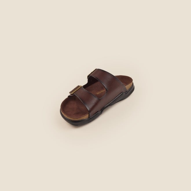 Mochi Men Brown Casual Slippers (SKU: 16-754-12-40)