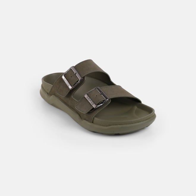 Mochi Men Green Casual Slippers