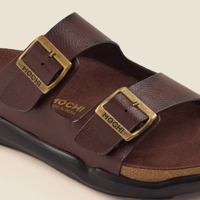 Mochi Men Brown Casual Slippers (SKU: 16-754-12-40)