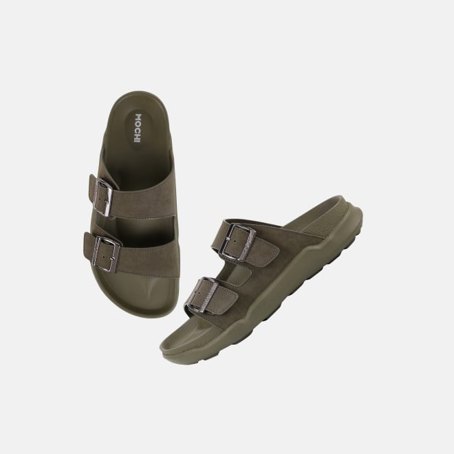 Mochi Men Green Casual Slippers (SKU: 16-754-21-40)