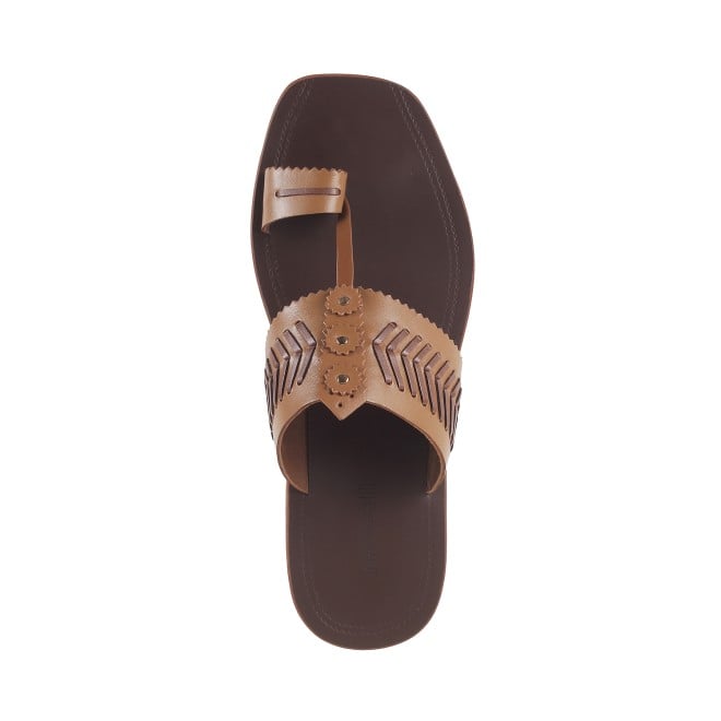 Mochi Men Beige Ethnic Kolhapuris (SKU: 16-798-20-41)