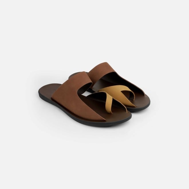 Mochi Men Brown Casual Slippers (SKU: 16-800130-12-39)