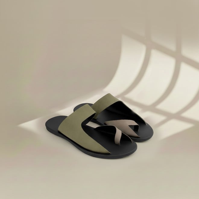 Mochi Men Olive Casual Slippers (SKU: 16-800130-49-39)