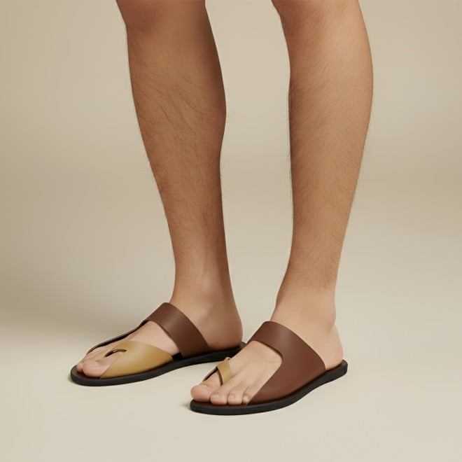 Mochi Men Brown Casual Slippers (SKU: 16-800130-12-39)