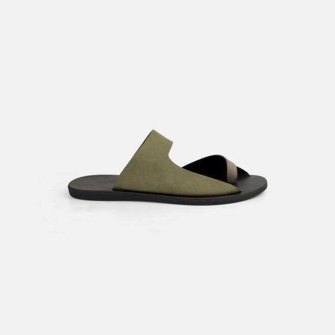 Mochi Men Olive Casual Slippers (SKU: 16-800130-49-39)