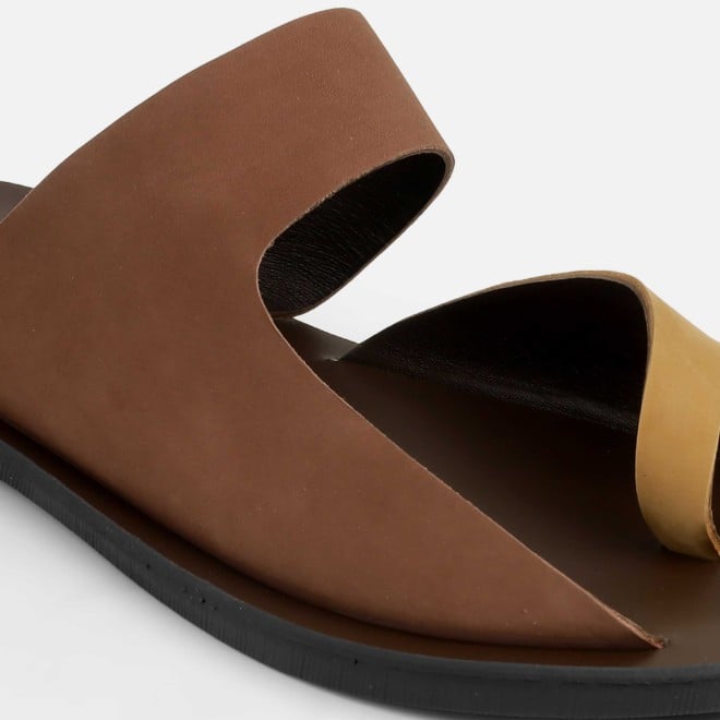 Mochi Men Brown Casual Slippers (SKU: 16-800130-12-39)