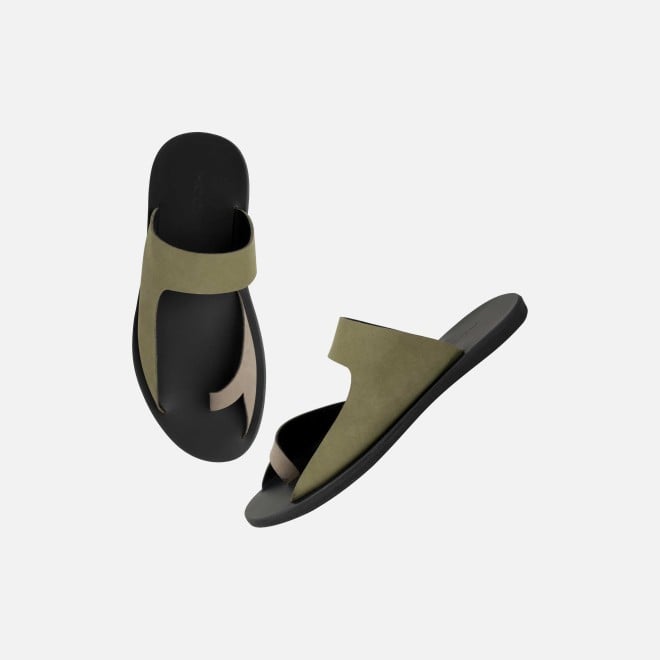 Mochi Men Olive Casual Slippers (SKU: 16-800130-49-39)