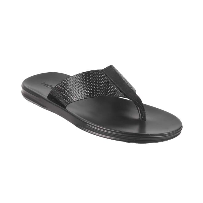 Mochi Men Black Casual Slippers