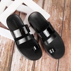 Men Black Casual Slippers