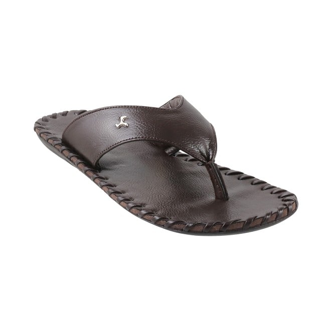 Mochi Men Brown Casual Slippers