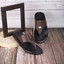 Men Brown Casual Slippers