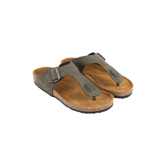 Mochi Men Olive Casual Slippers (SKU: 16-824L-49-46)