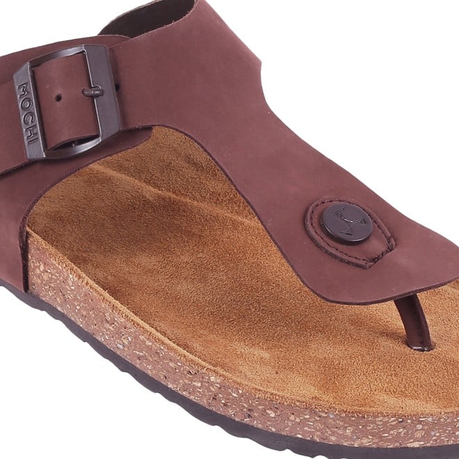 Mochi Men Brown Casual Slippers (SKU: 16-824L-12-46)