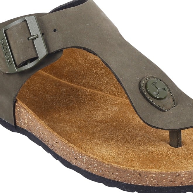 Mochi Men Olive Casual Slippers (SKU: 16-824L-49-46)