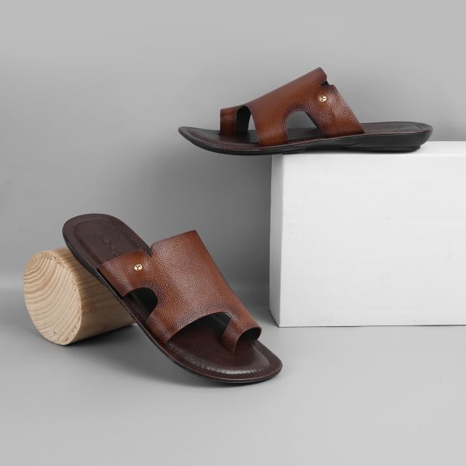 Mochi Men Tan Casual Slippers