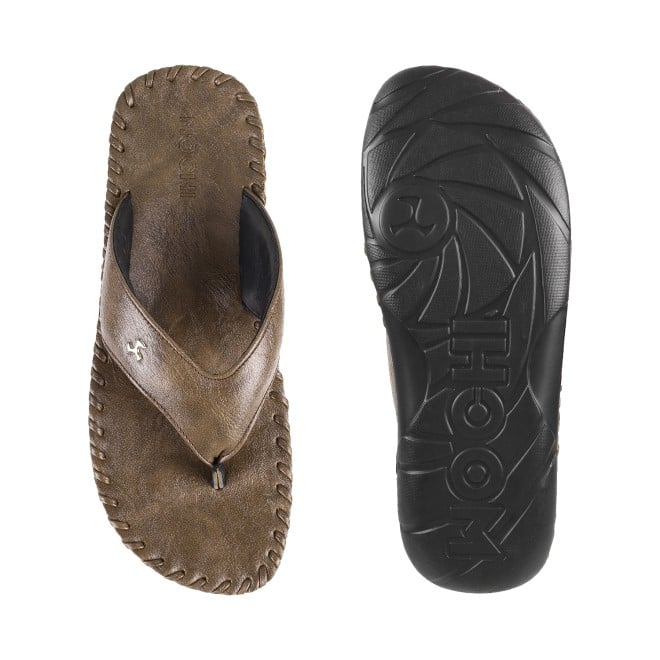 Mochi Men Olive Casual Slippers (SKU: 16-8498L-49-47)