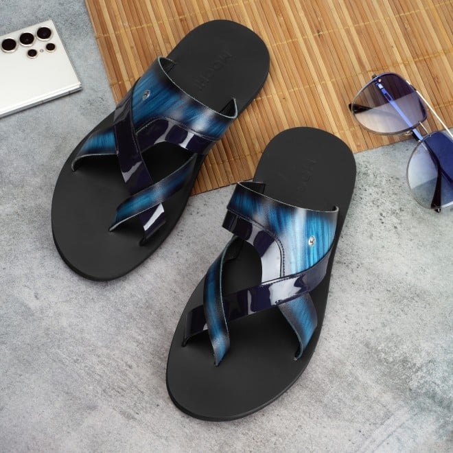 Mochi Men Blue Casual Slippers