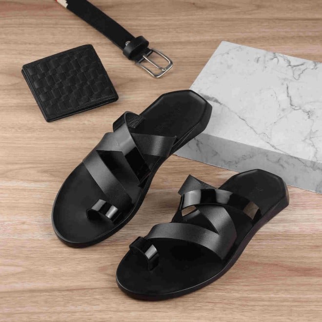 Mochi Men Black Casual Slippers (SKU: 16-870-11-40)