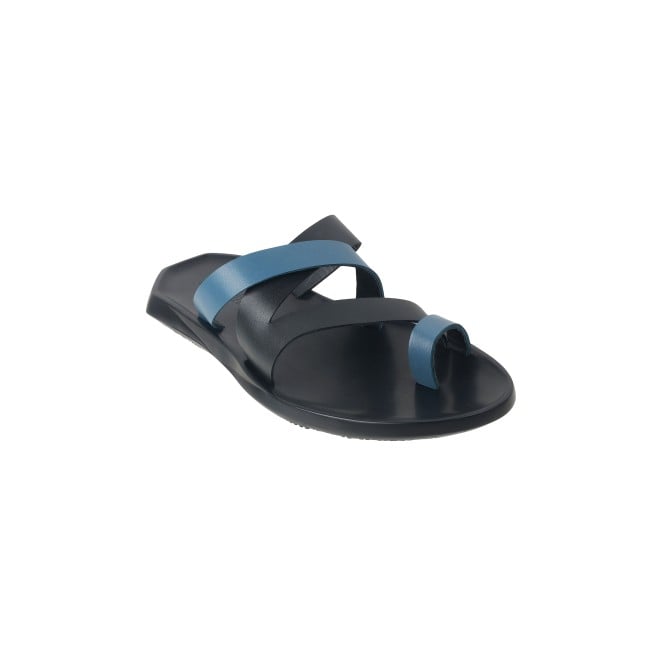 Mochi Men Black-Blue Casual Slippers