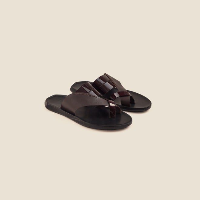 Mochi Men Brown Casual Slippers (SKU: 16-871-12-40)