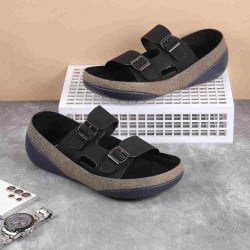 Men Black Casual Slip-Ons