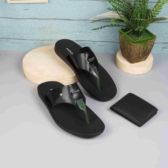 Mochi Men Black Casual Sandals