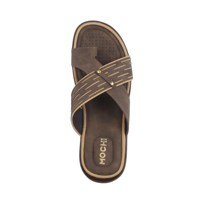 Mochi Men Brown Casual Slippers (SKU: 16-879-12-40)