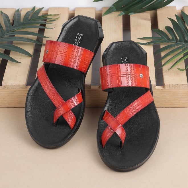 Mochi Men Orange Casual Slippers