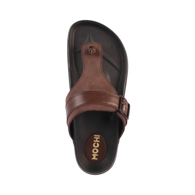 Mochi Men Brown Casual Slippers (SKU: 16-900908-12-40)