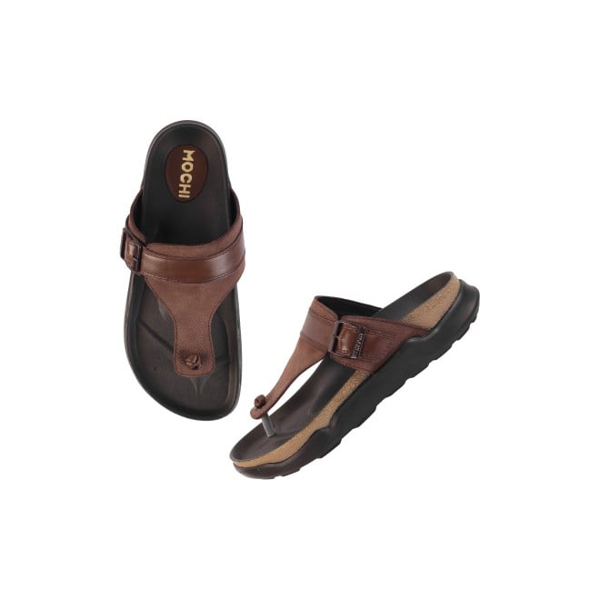 Mochi Men Brown Casual Slippers (SKU: 16-900908-12-40)