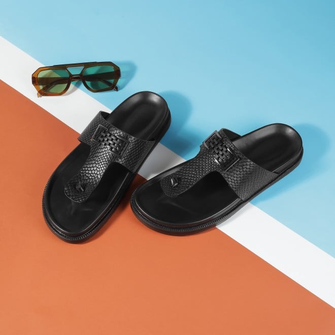 Mochi Men Black Casual Slippers (SKU: 16-901029-11-42)